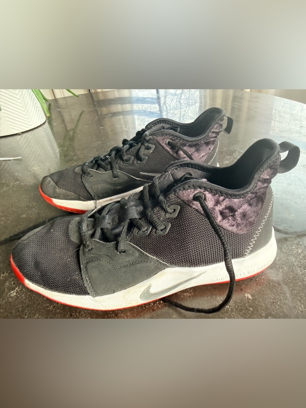 Nike PG 3 GS "Black Velour" basketball shoes size youth 7
